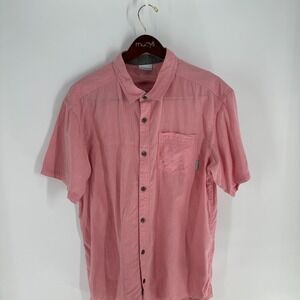 Columbia‎ Short Sleeve Campside Crest Classic Button-Up Shirt Pink Size XL